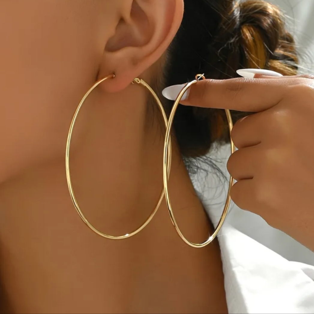 18 Kt Gold Over Titanium Hoop Earrings 18 Kt Gold Over Titanium Hoop Earrings